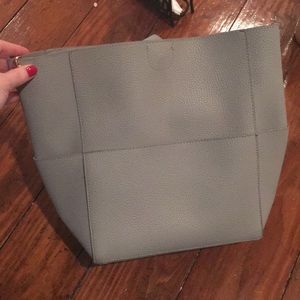 NWOT gray leather purse